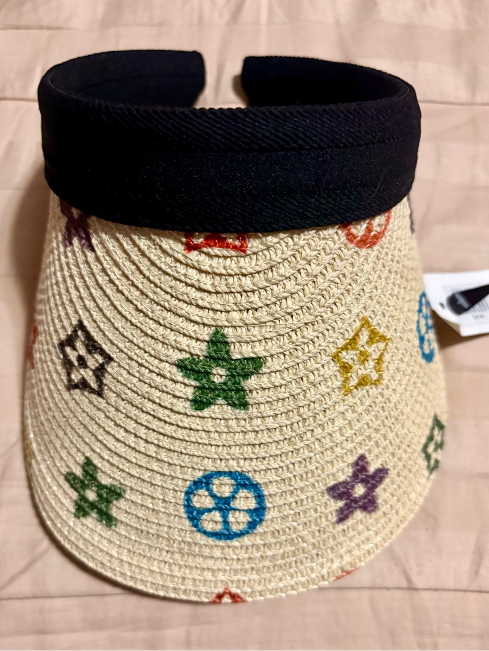 Woven Designer-vibes Visor Multicolor Star Motifs